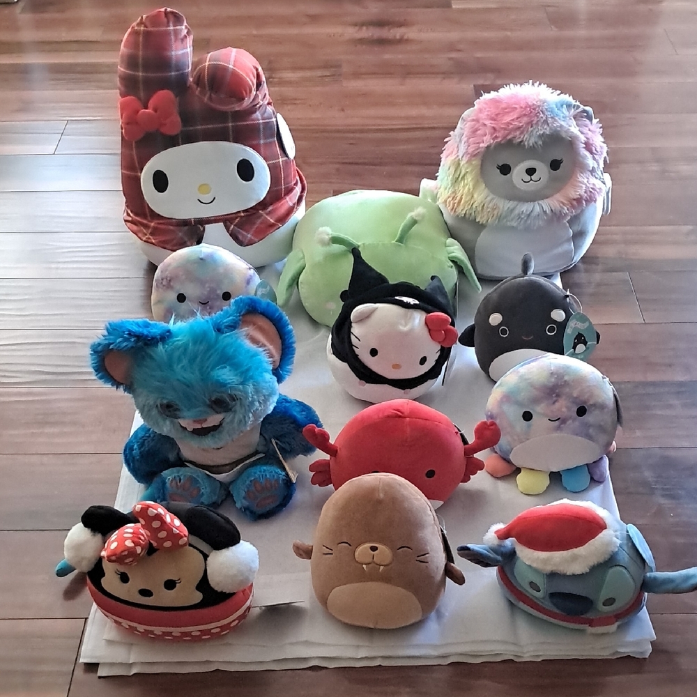 Assorted Original Squishmallows & Jedi Fuzzy Force Nubs (Set Of 12)